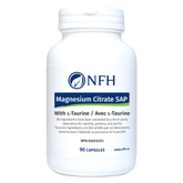 NFH Magnesium Citrate SAP 90 Capsules - Promote Functioning Of Cardiovascular, Nervous, Musculoskeletal Systems, Relief From Symptoms Of Migraines, PMS, Dysmenorrhea, Muscle Cramping, Fibromyalgia, Constipation & Insomnia - Nature's Source Inc