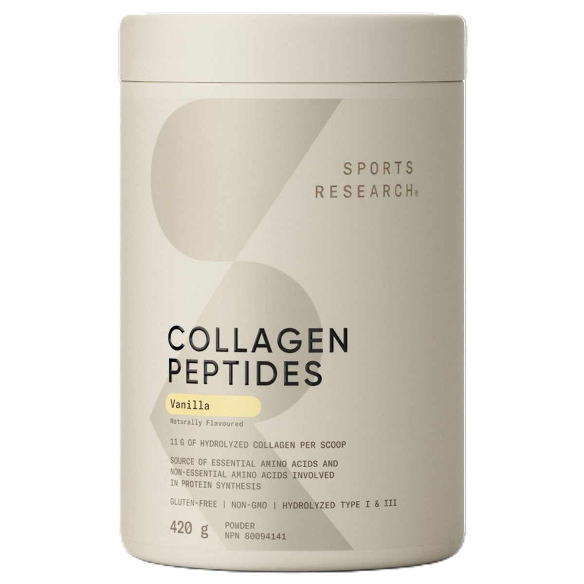 Sports Research Collagen Peptides Vanilla Bean 420g