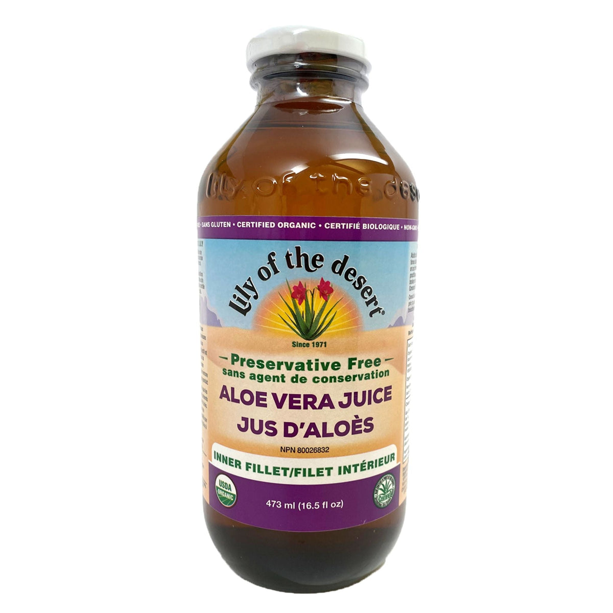 LotD Aloe Vera Juice P/F Inner Fillet Glass 473ml