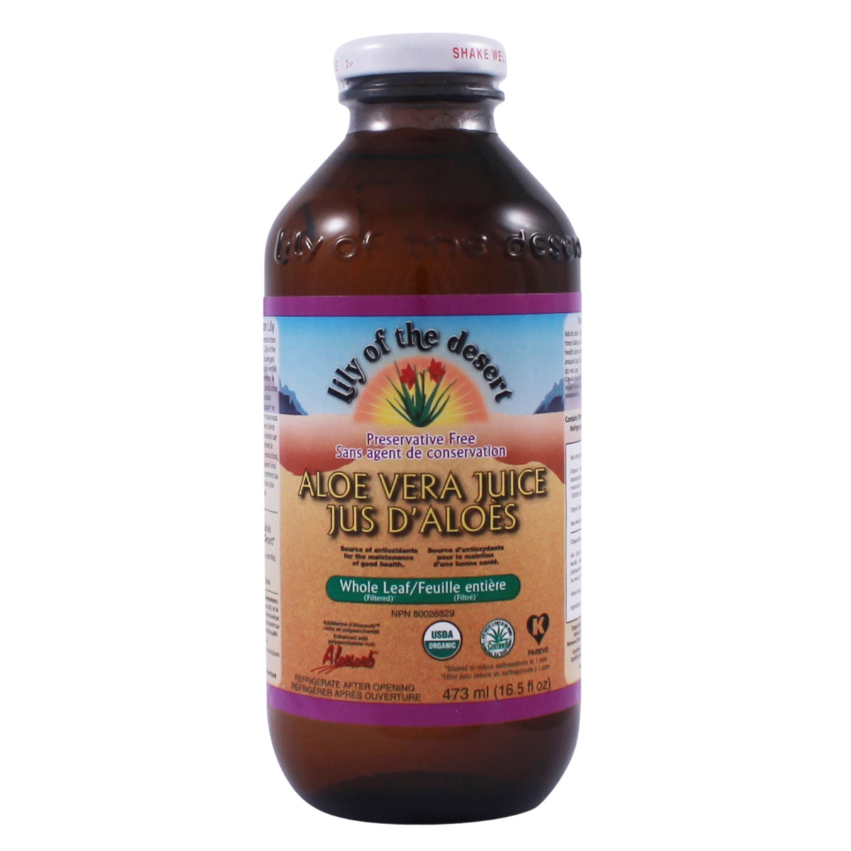 LotD Aloe Vera Juice Whole Leaf Glass 473ml