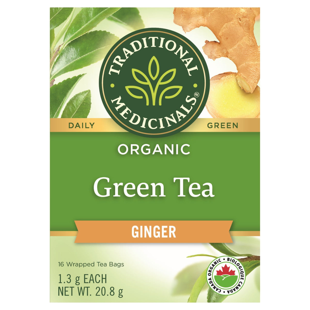 Traditional Medicinals Organic Green Tea Ginger 16 Count