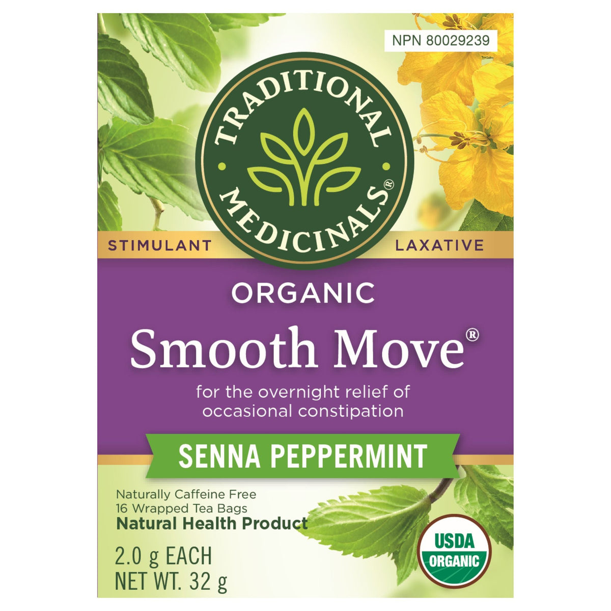 Traditional Medicinals Organic Smooth Move Peppermint Tea 16 Count