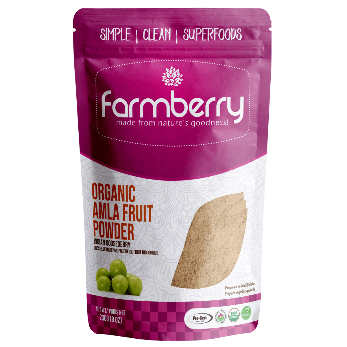 Farmberry Organic Amla Fruit Powder 230g