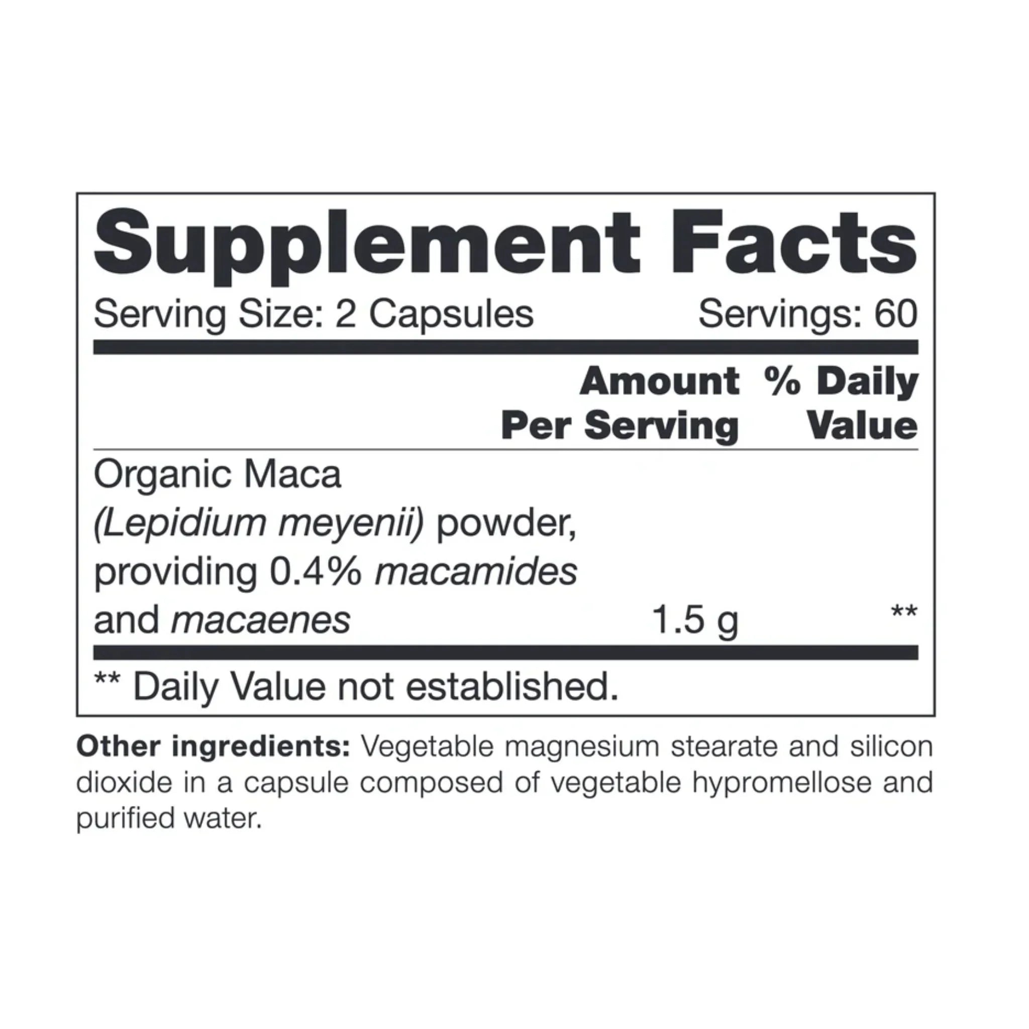 NFH Maca SAP 750mg 120 Capsules - Nature's Source Inc