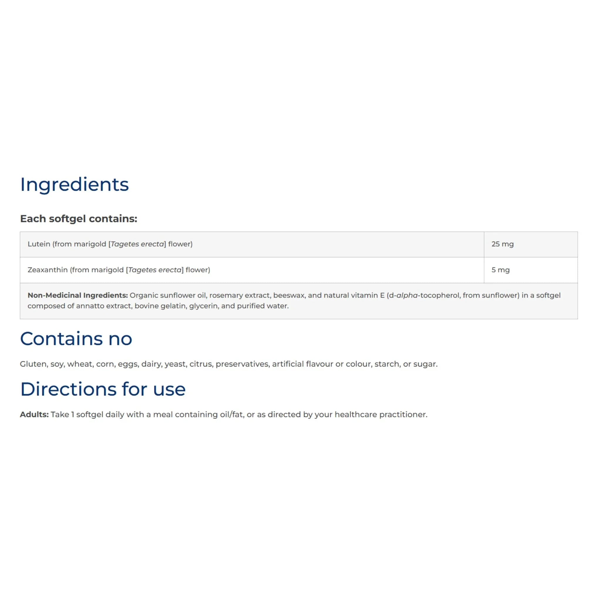 NFH Lutein SAP 60 Softgels