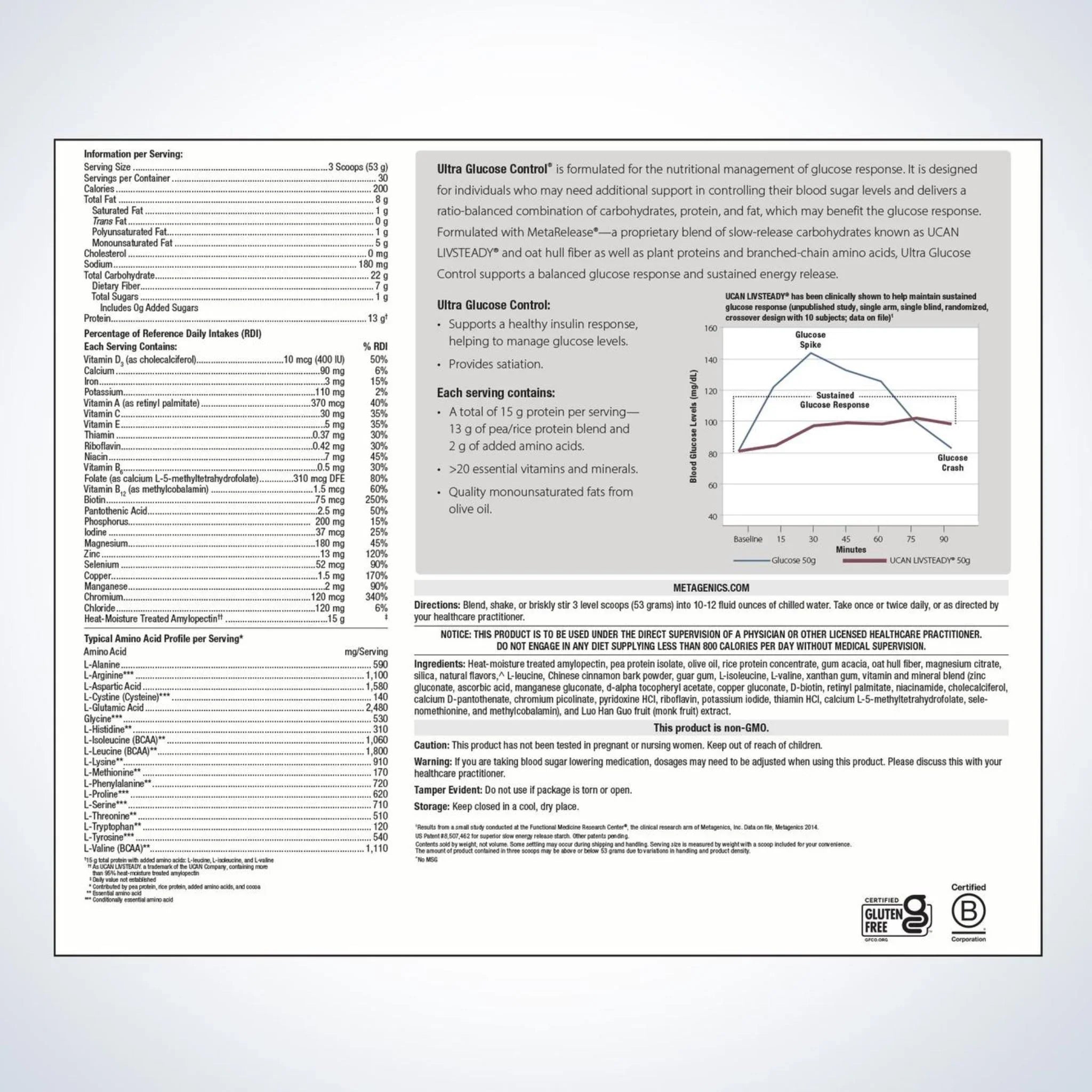 Metagenics Ultra Glucose Control Vanilla 1590g - Nature's Source Inc
