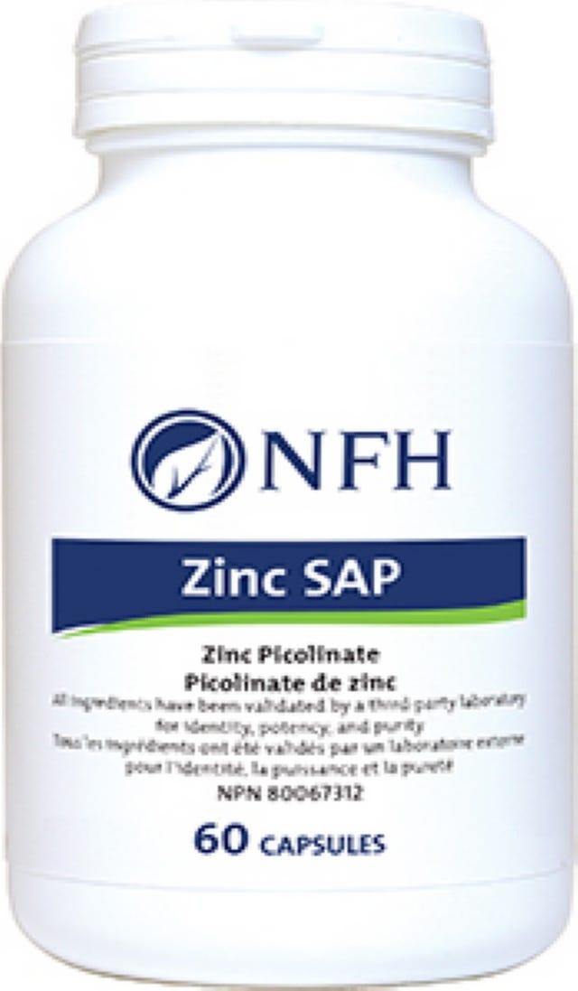 NFH Zinc SAP 60 Capsules - Maintain Immune Function and Healthy Skin, Produce and Repair Connective Tissue, Metabolize Carbohydrates, Fat, and Proteins - Nature's Source Inc