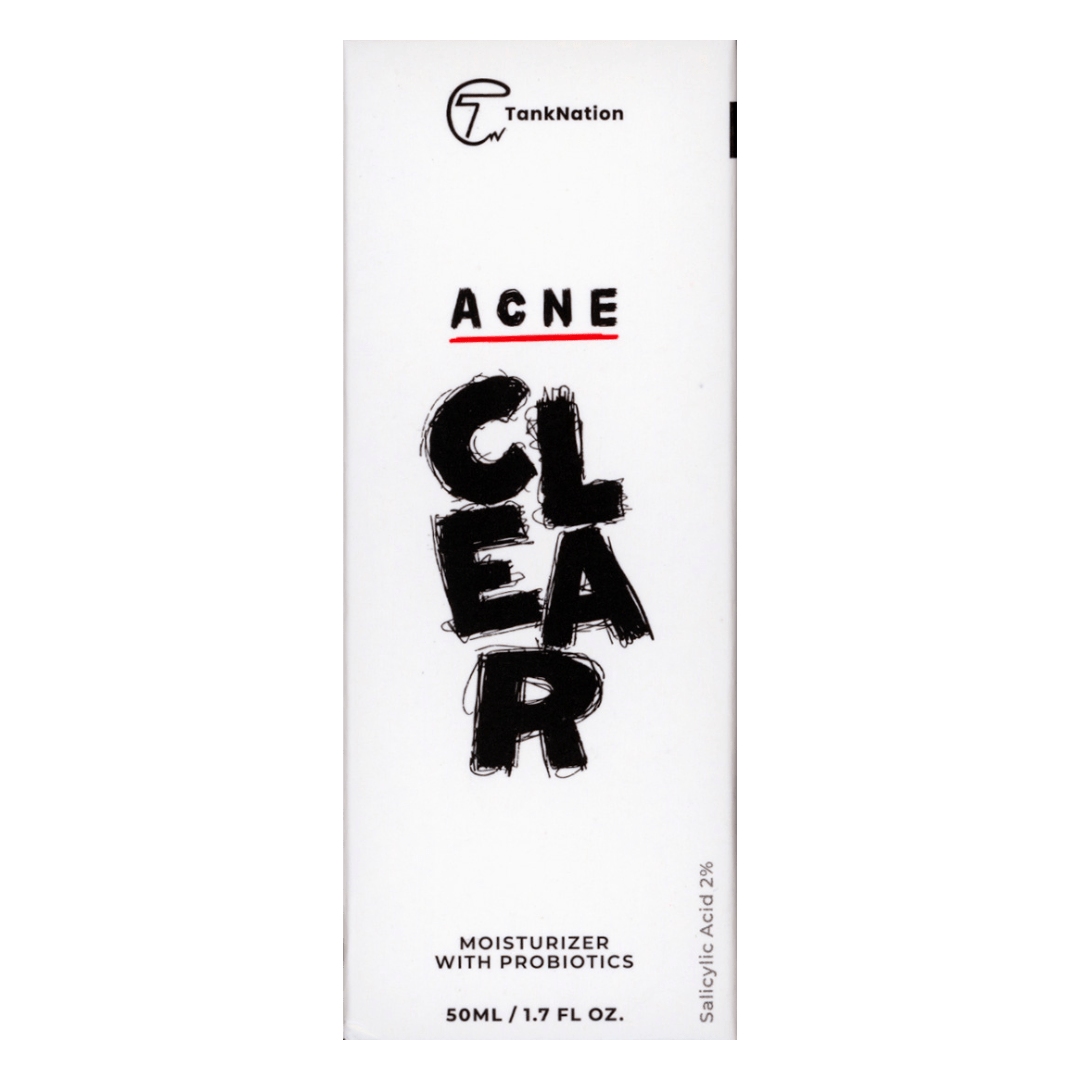 Tank Nation Acne Zapping Moisturizer Cream 50ml - Suitable for Acne Treatment, Gentle Formulation for Sensitive Skin, Provides Hydration, Contains Essential Oils, and Extracts for Skin Care Routine