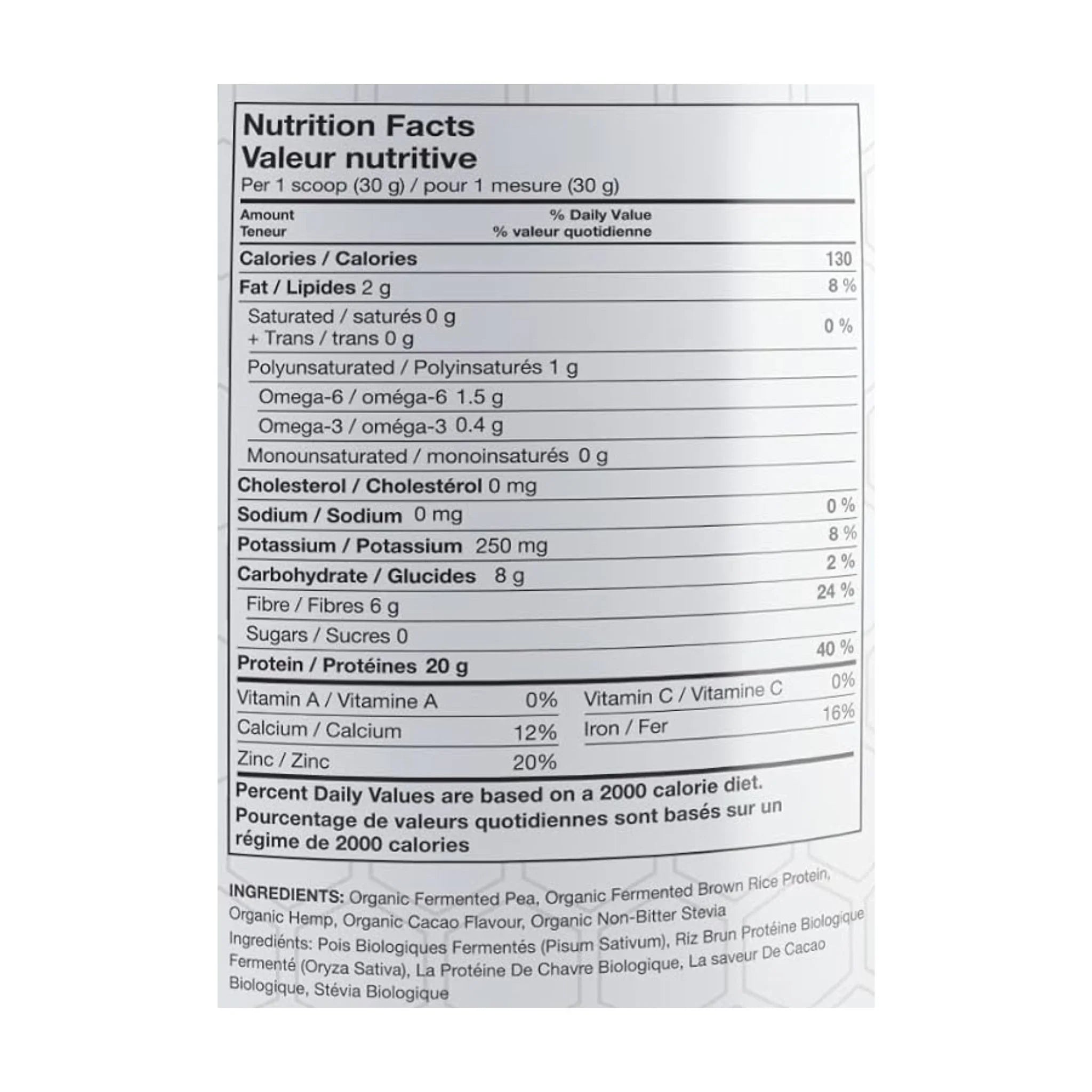 Schinoussa Raw Vegan Protein Chocolate 454g - Nature's Source Inc