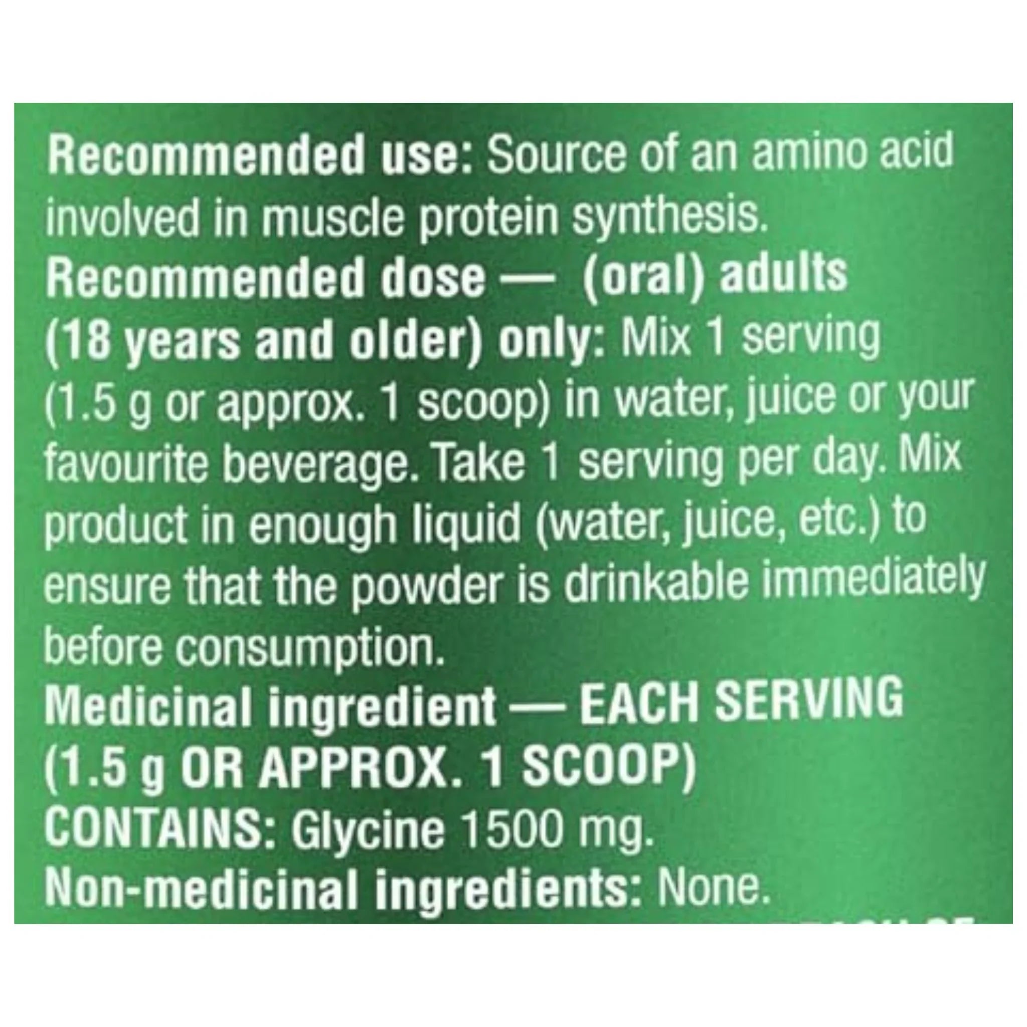 Organika Glycine 450g - Nature's Source Inc
