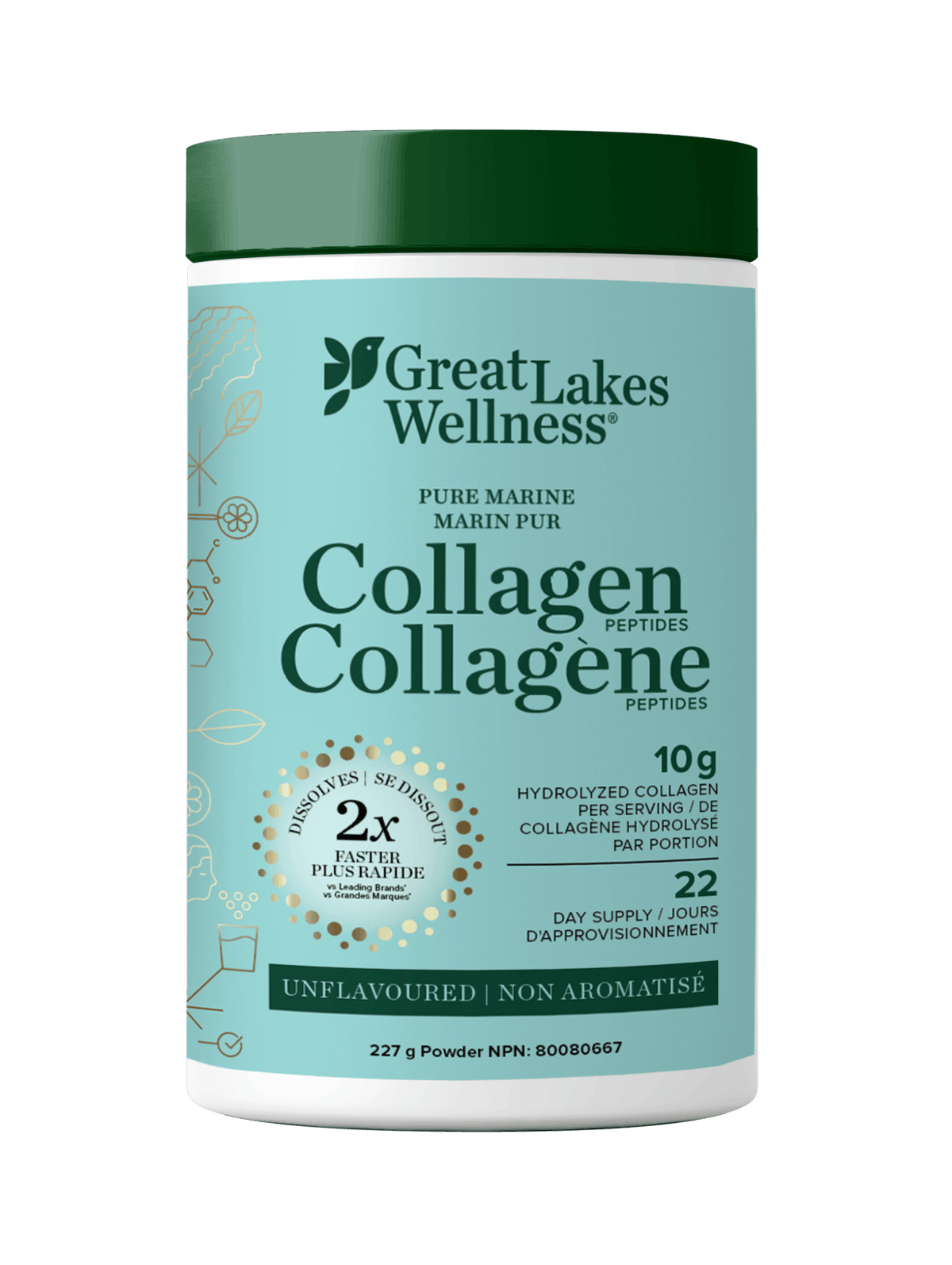 Great Lakes Pure Marine Collagen Peptides 227g - Source Of Essential Amino Acids For Maintenance Of Good Health, Helps To Reduce Joint Pain Associated With Osteoarthritis, Supports Skin Health, Promotes Joint Health
