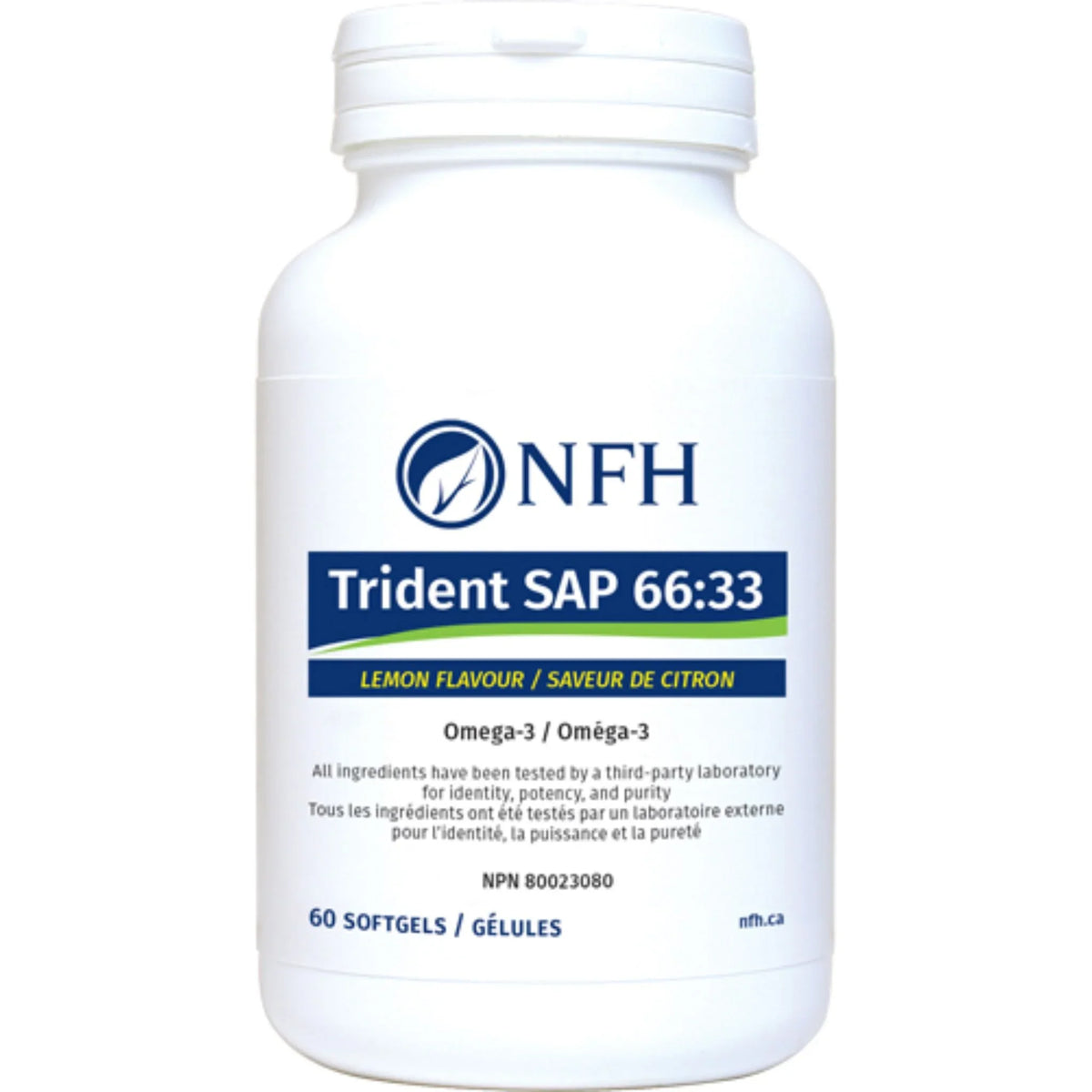 NFH Trident SAP 66:33 (Omega-3) Natural Lemon Flavour (660 mg EPA 330 mg DHA/softgel) 60 softgels