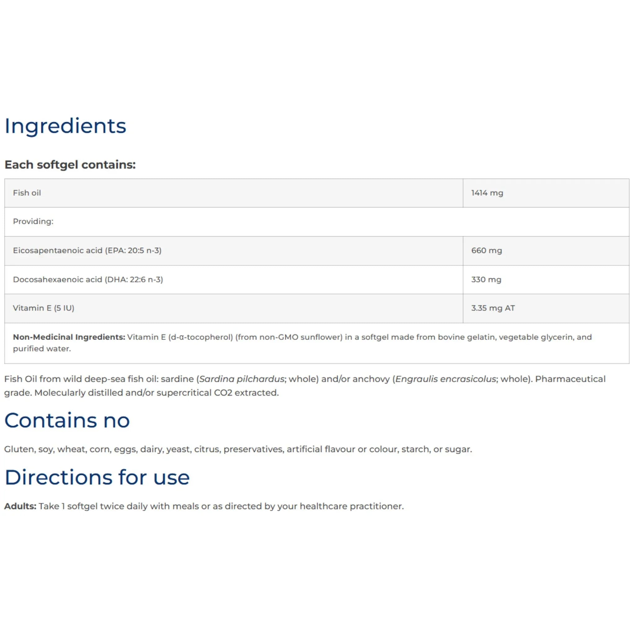 NFH Trident SAP 66:33 (Omega-3) Natural Lemon Flavour (660 mg EPA 330 mg DHA/softgel) 60 softgels