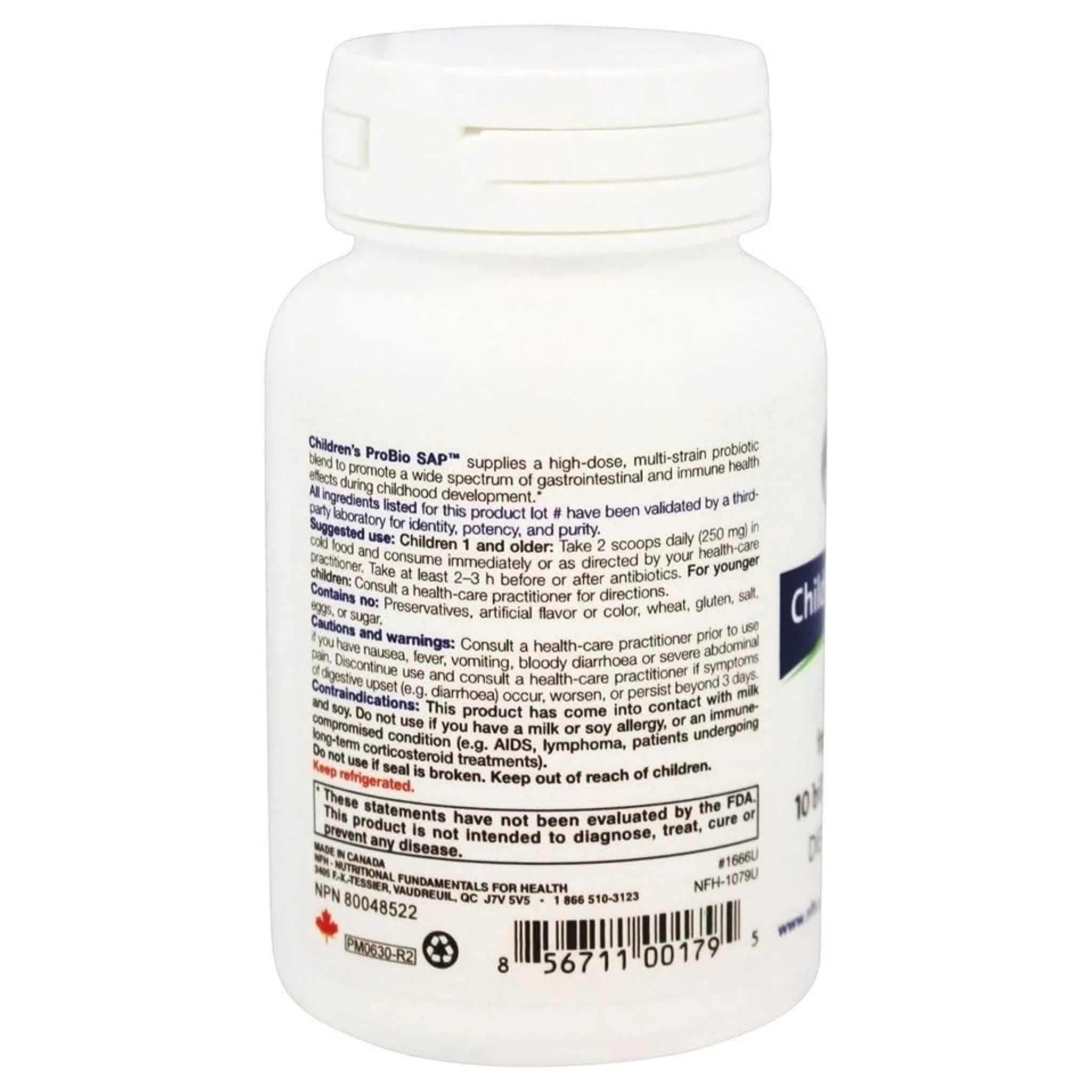 NFH Childrens ProBio SAP (Digestive and Immune - Support) 30 g - Nature's Source Inc