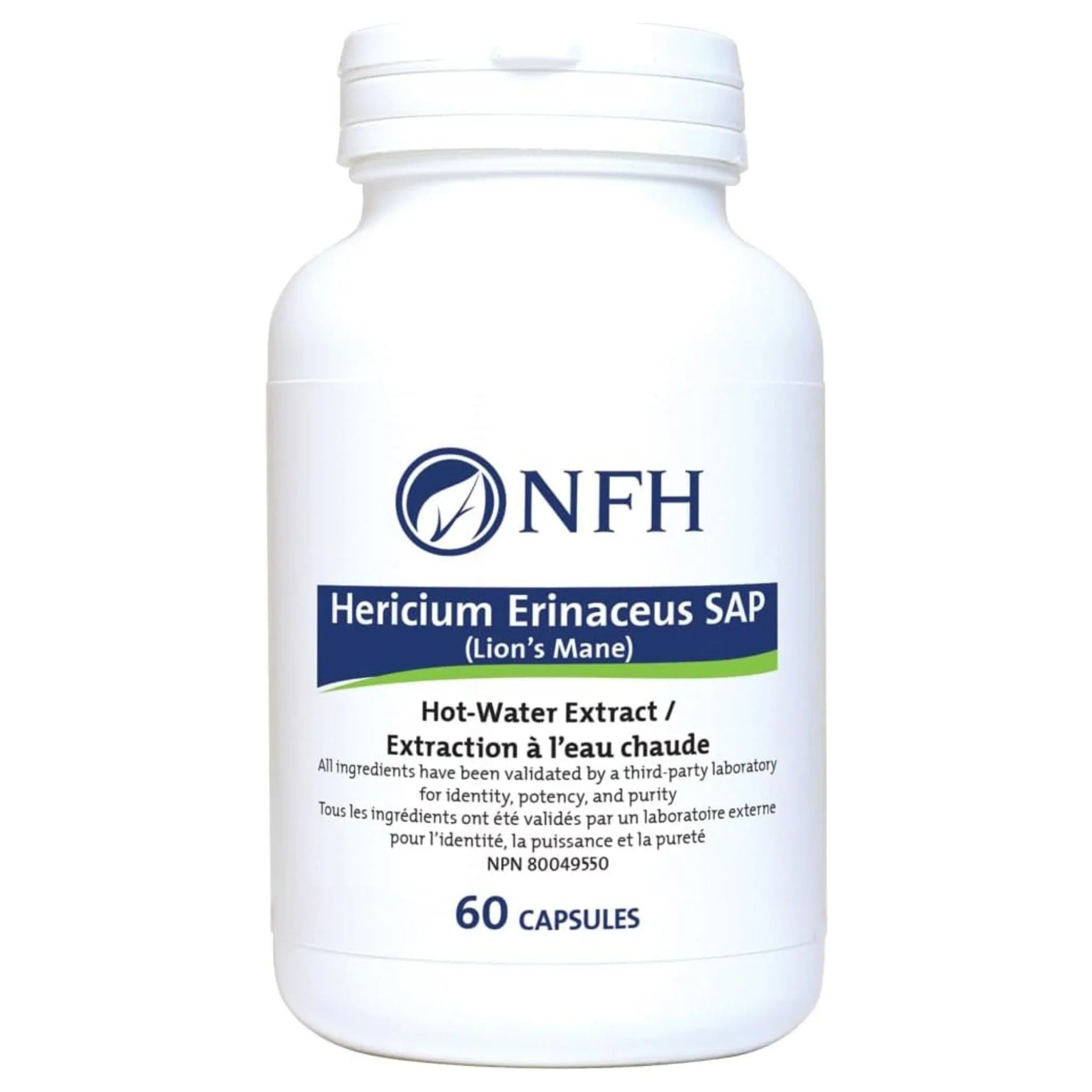 NFH Hericium Erinaceus SAP 60 Capsules - Helps with Immune Support, Digestive Health, Gas and Bloating Comfort - Nature's Source Inc