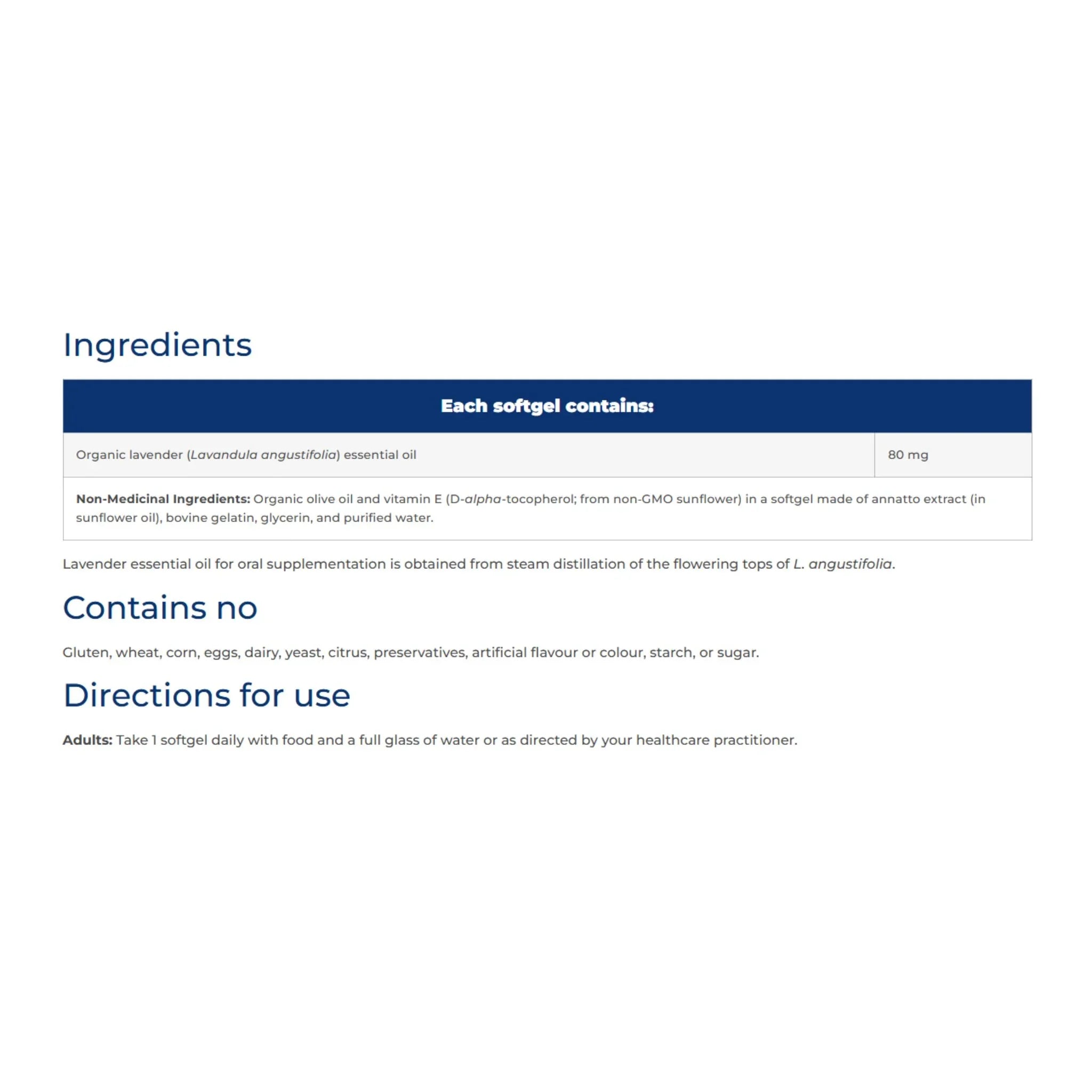 NFH Lavender SAP 60 Softgels - Nature's Source Inc