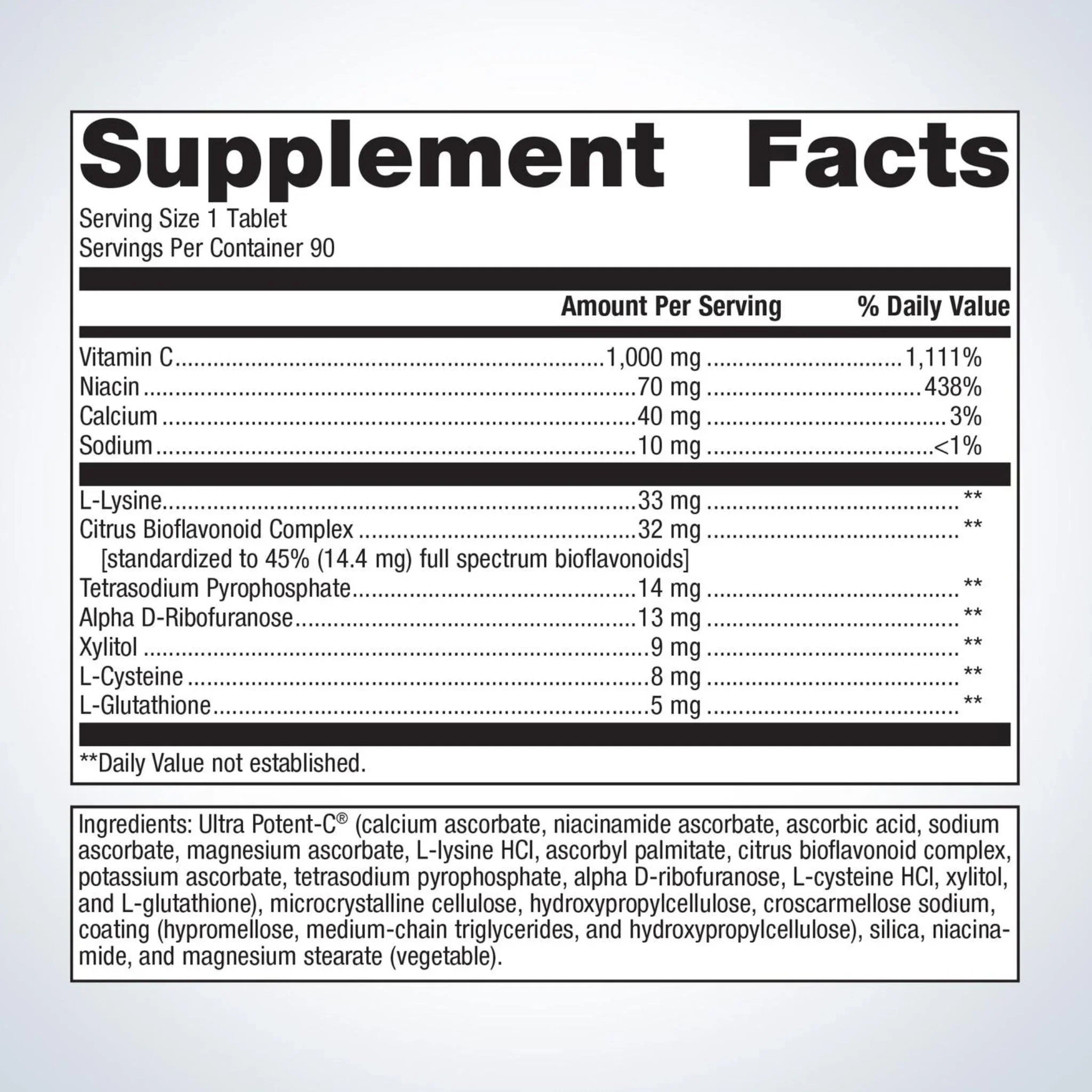 Metagenics Ultra Potent C 1000, 90 Tablets - Nature's Source Inc
