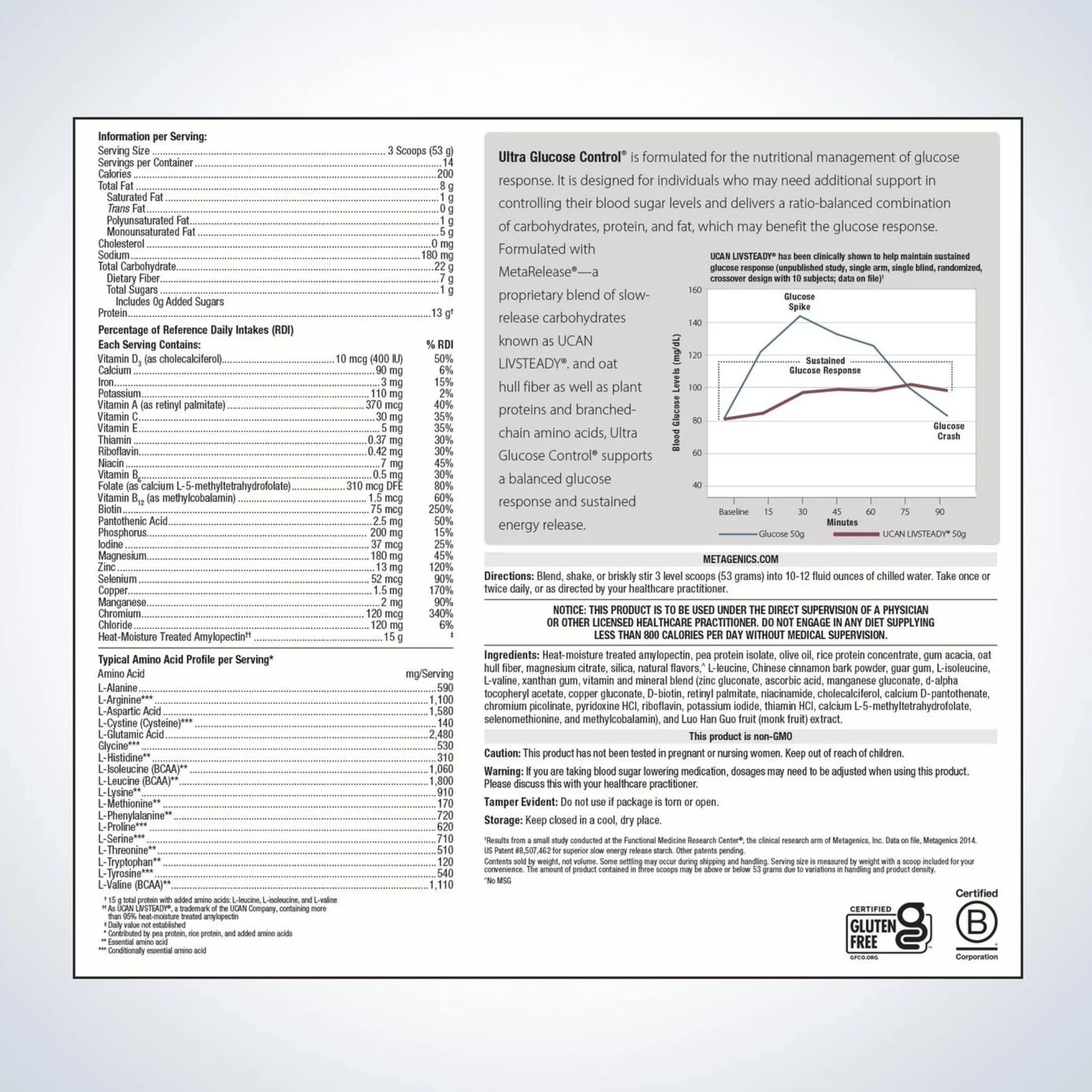 Metagenics Ultra Glucose Vanilla 742g - Nature's Source Inc