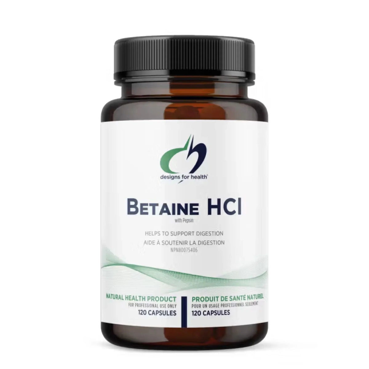 Designs for Health Betaine HCl  120 Capsules