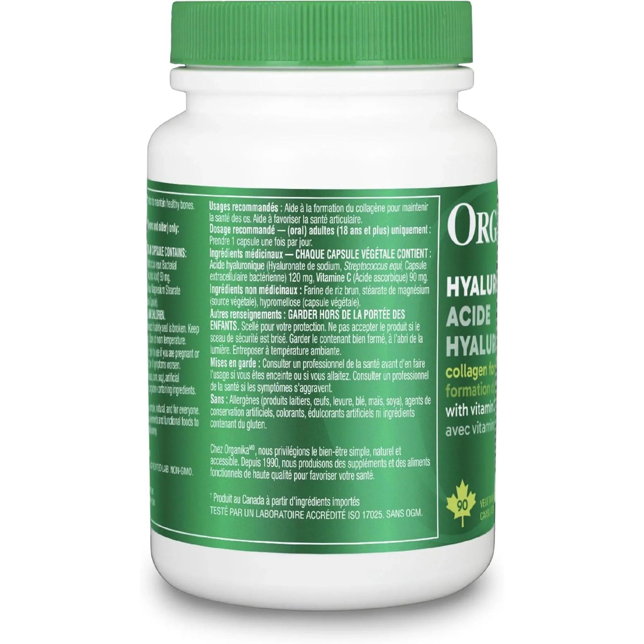 Organika Hyaluronic Acid + Vitamin C 120mg 90 Vegan Capsules