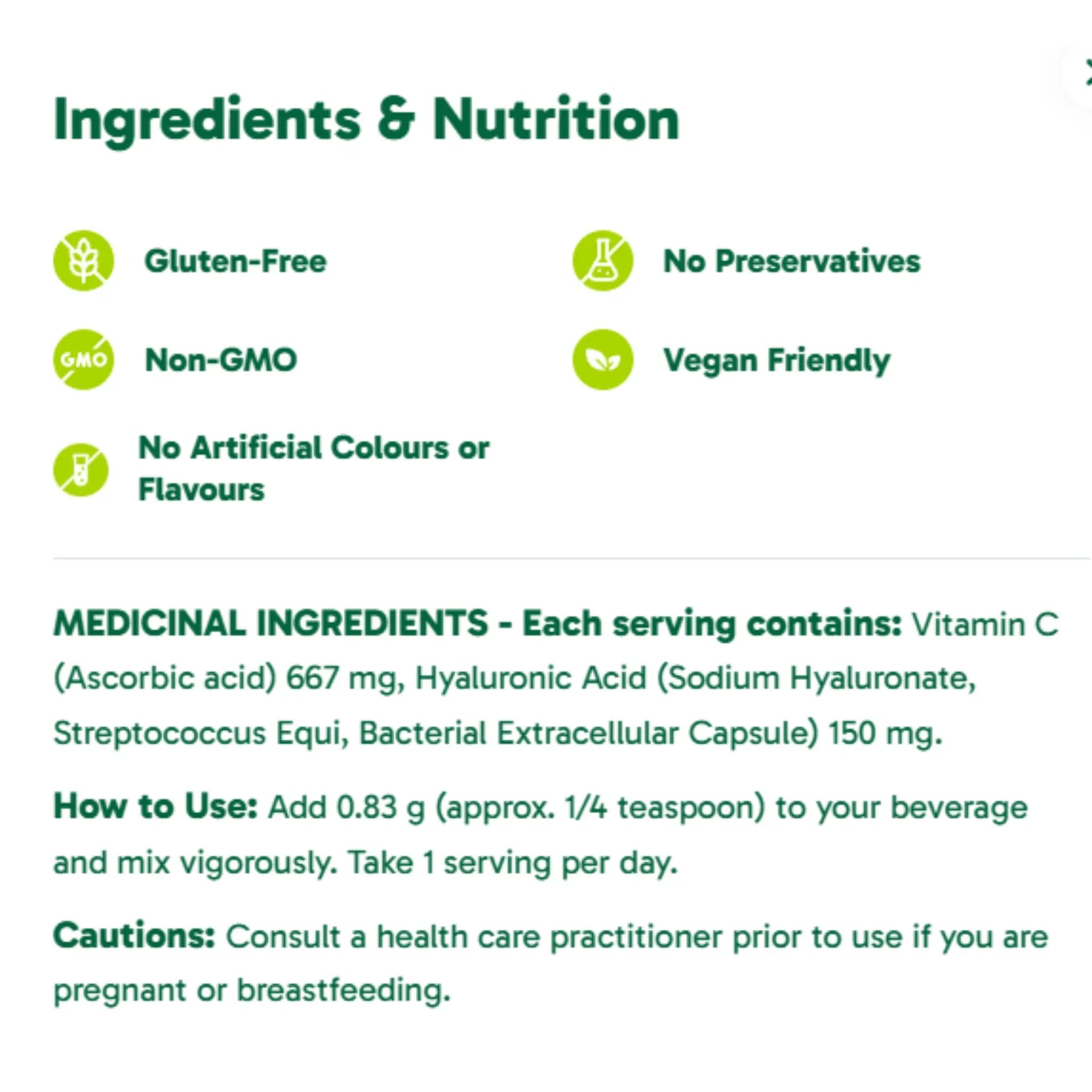 Organika Hyaluronic Acid + Vitamin C 150mg 100g