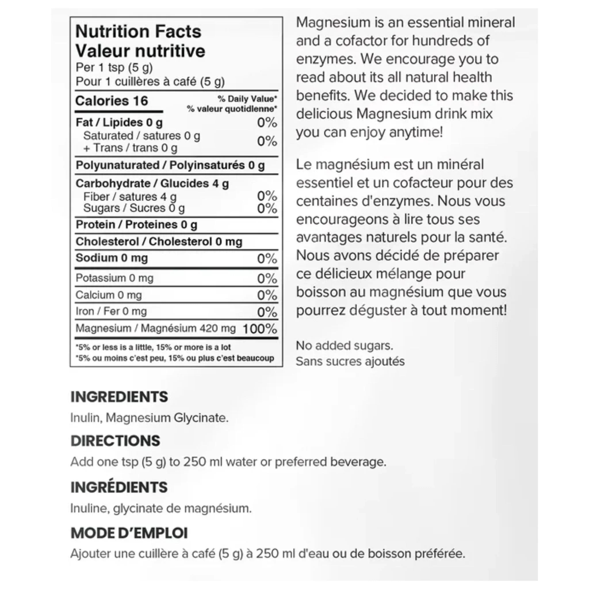 Schinoussa Magnesium Glycinate Unflavoured 150g