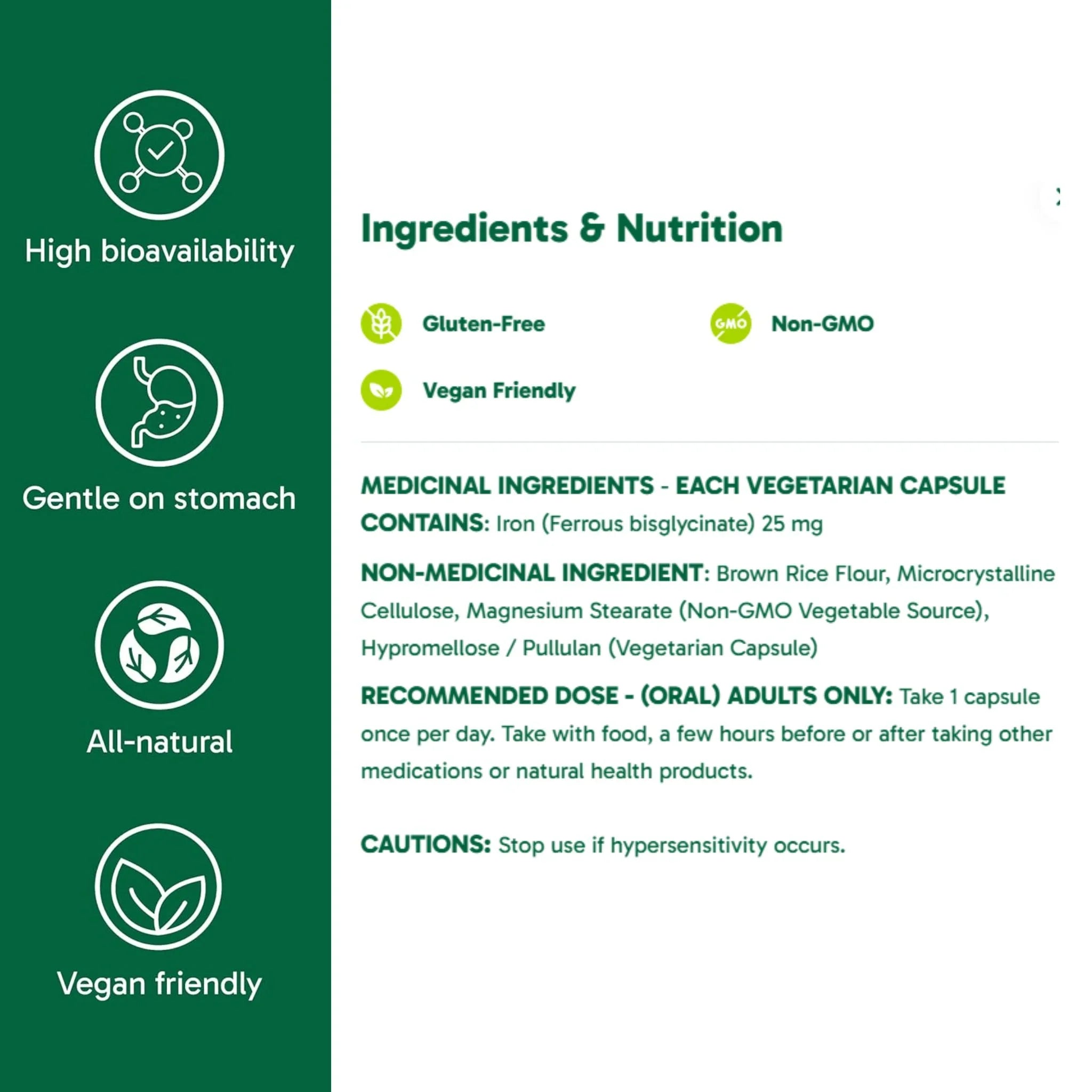 Organika Absolute Iron 25mg 120 Vegan Capsules