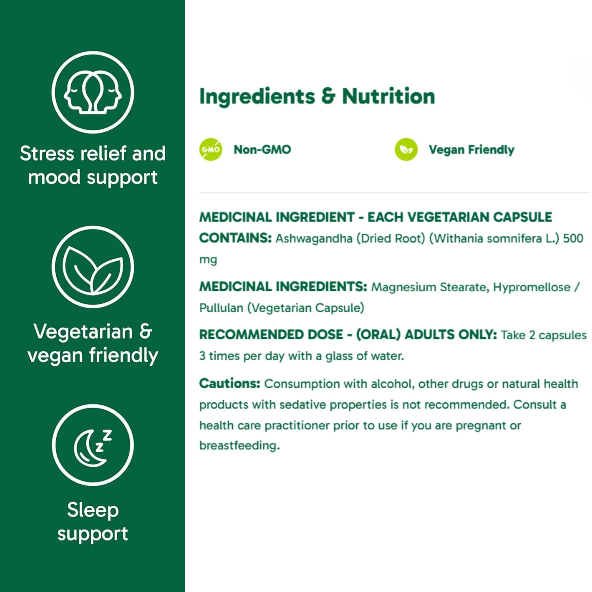 Organika Ashwagandha 500mg 60 Vegan Capsules