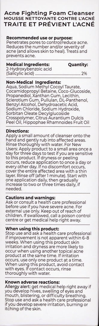 Tank Nation Acne Fighting Foam Cleanser Face Wash 100ml - Gentle Cleanser That Effectively Treats Acne-Prone Skin, Reduces Inflammation, Freshly Scented With a Citrus Scent