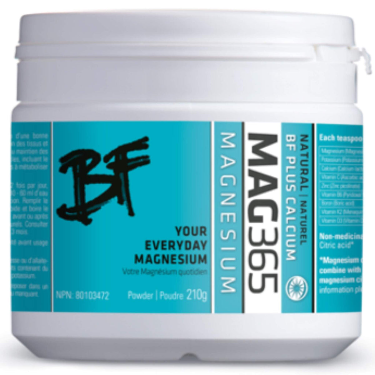 ITL Health MAG365 Magnesium BF Unflavoured 330g - Provides Muscle Cramp Relief, Supports Healthy Muscle Function, Strong Teeth, And Bones, Contains Natural Ingredients, Highly Absorbable In Nature