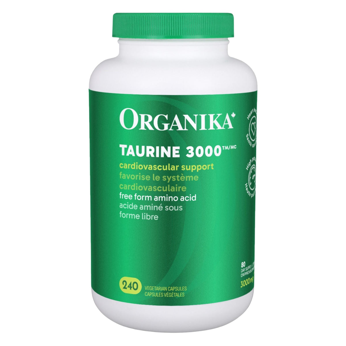 Organika Taurine 3000, 240 Vegan Capsules - Nature's Source Inc