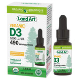 Land Art Organic Vegan Vitamin D3 1000IU 13.5ml