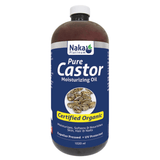Naka Platinum Organic Castor Oil 1020ml - Moisturizes, Softens & Nourishes Skin, Hair & Nails, Helps With Dry Skin and Scalp, Used as a Carrier Oil, Suitable for Sensitive Skin