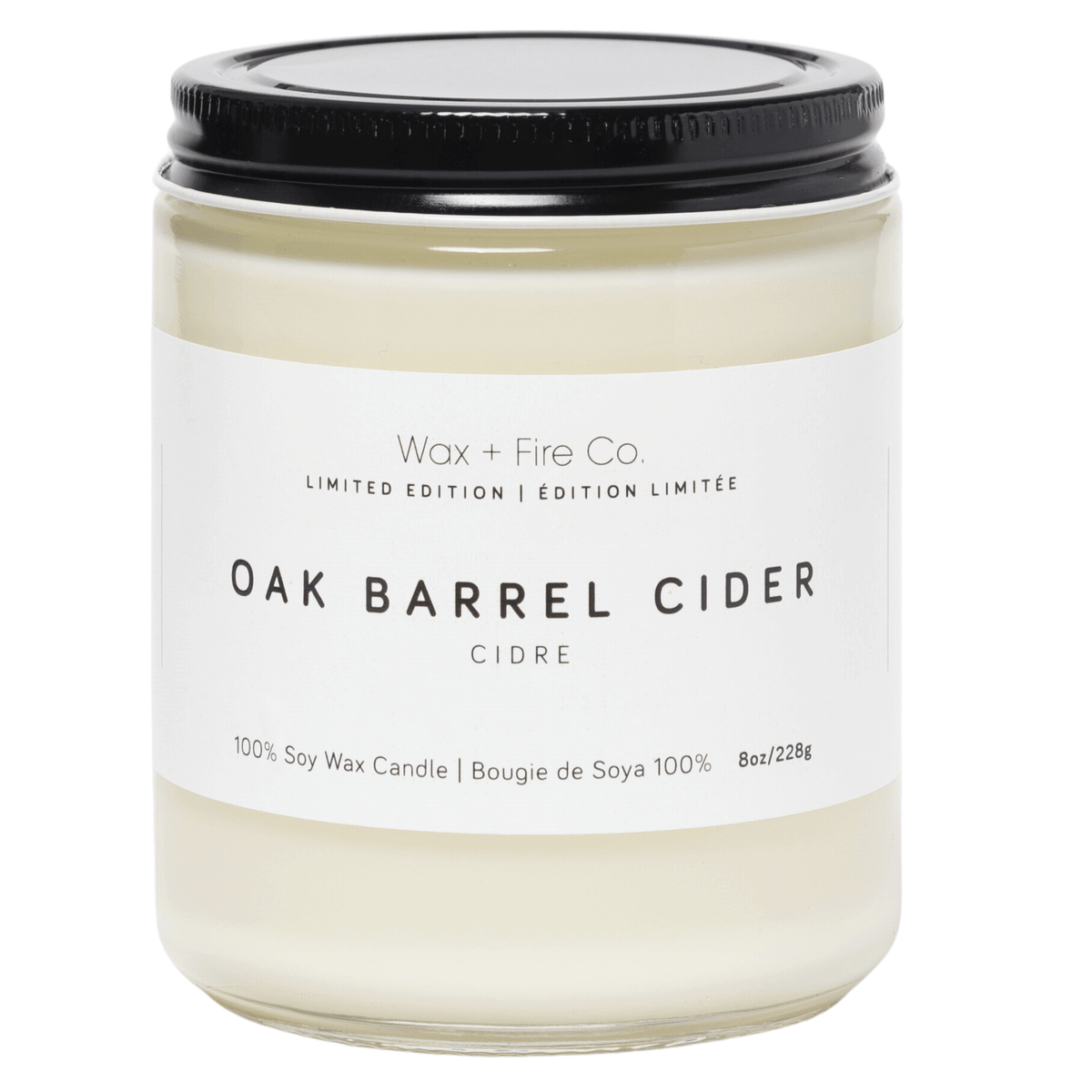Wax & Fire Co. Oak Barrel Cider Soy Candle 8oz