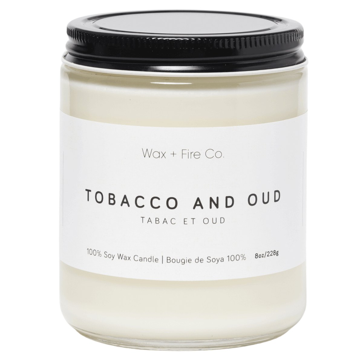 Wax & Fire Co. Tobacco And Oud Soy Candle 8oz