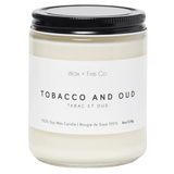 Wax & Fire Co. Tobacco And Oud Soy Candle 8oz