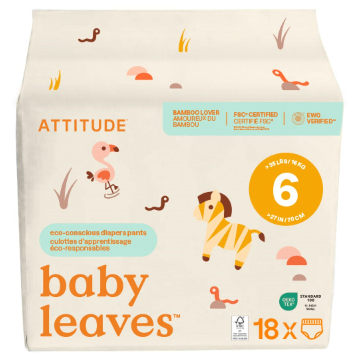 Attitude Baby Training Pants Size 6 18ct