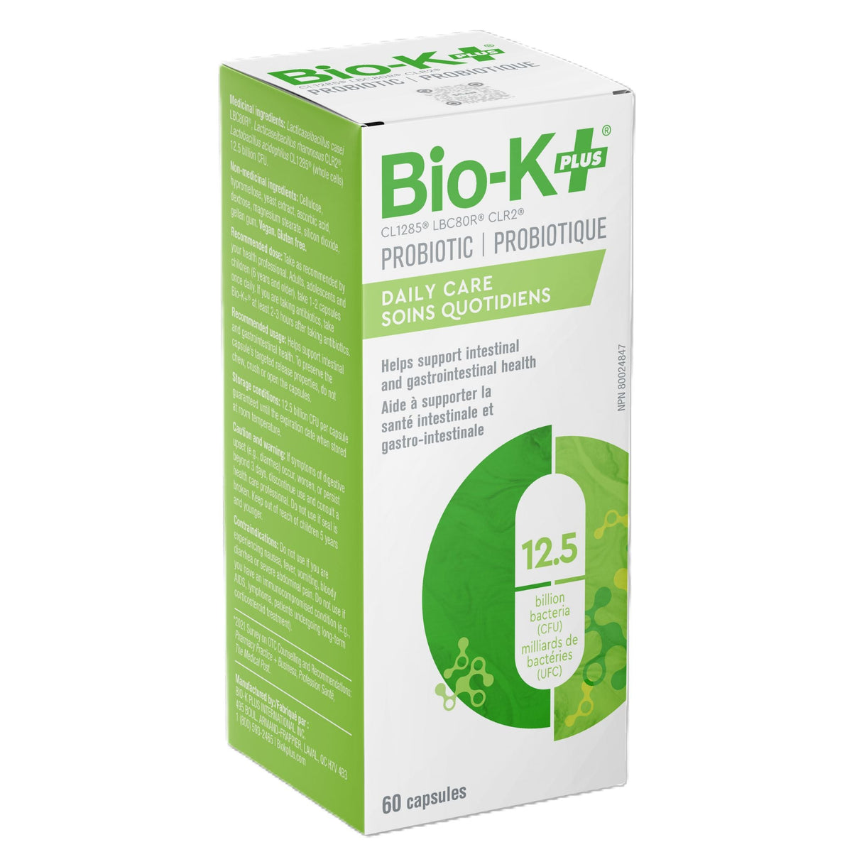 Bio-K+ Daily Care Probiotic 12.5B 60 Capsules