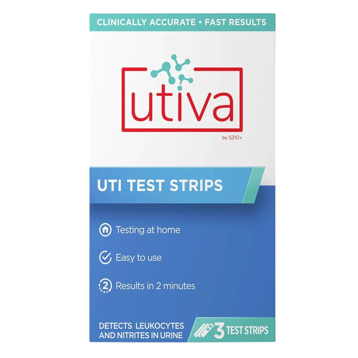 Utiva UTI 3 Test Strips - Convenient UTI Test Strips With Quick Results, Accurate Results, Easy To Use & Fast Results