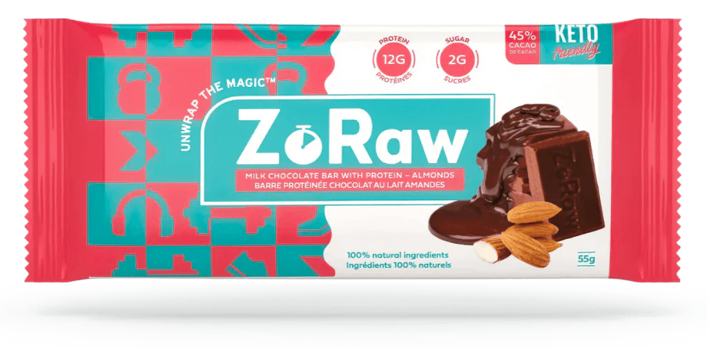 ZoRaw Protein Milk Chocolate Almond 55g