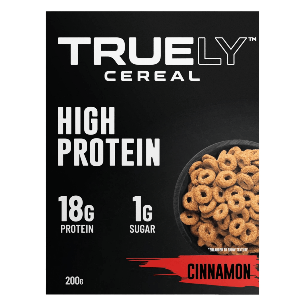 Truely Cereal Cinnamon 198g - High-Protein Healthy Snack, Perfect Option for Breakfast, Suitable for Athletes, Supports Muscle Growth and Recovery Without Excess Calories
