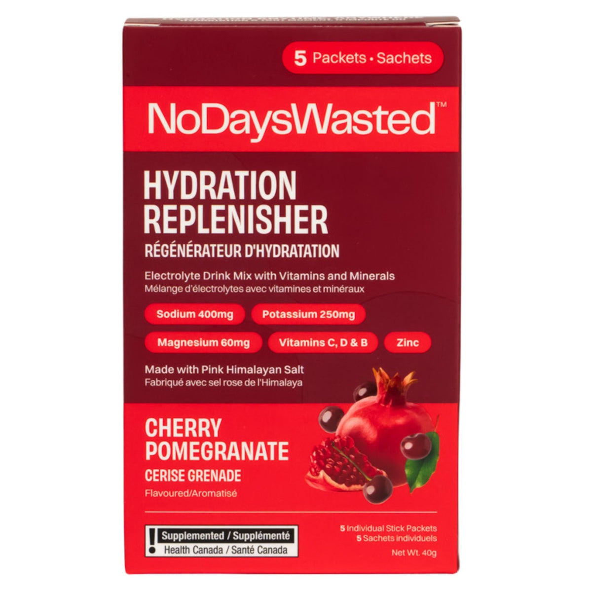 No Days Wasted Hydration Cherry Pomegranate 5 Count