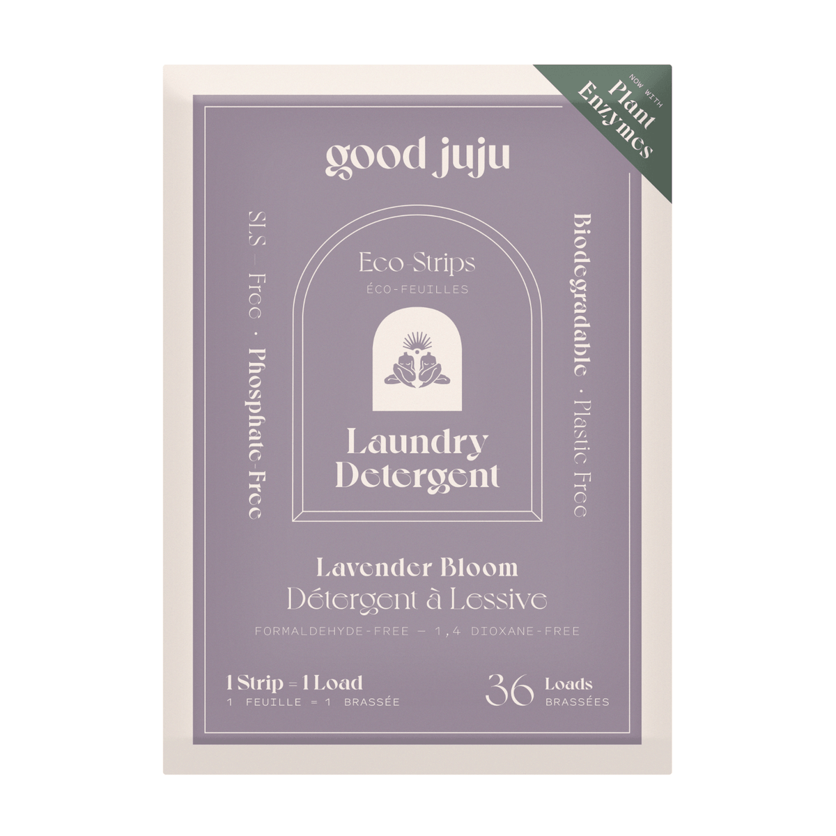 Good Juju Laundry Detergent Lavender 36 Sheets - Formulated With Plant Enzymes for Extra Cleaning Power, Super-concentrated, Easy to Use, Sustainably Clean Your Laundry