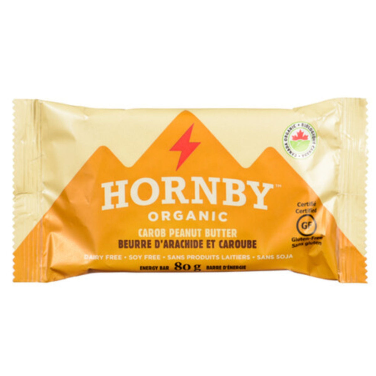 Hornby Organic Carob Peanut Butter Bars 80g - Scrumptiously-Sweet With Salty Undertones, Gluten Free Energy Bars to Put Your Taste Buds in a Twist