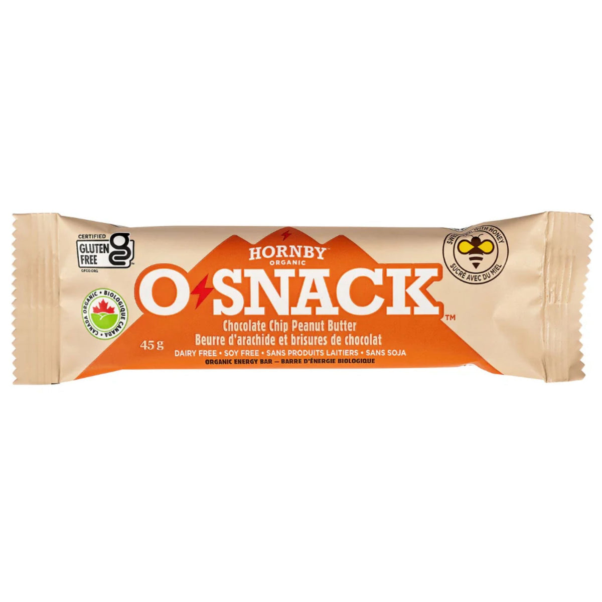 Hornby Organic Osnack Chocolate Chip Peanut Butter 45g - Mix of Organic Peanut Butter, Rolled Oats, Velvety Blackstrap Molasses With Sesame Seeds, Honey and Chunky Chocolate Chips