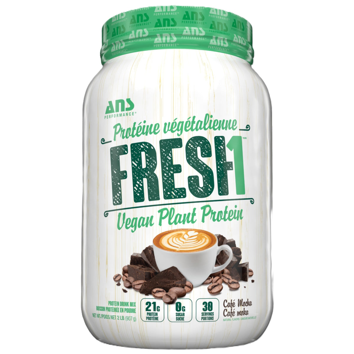 ANS Performance Fresh1 Protein Cafe Mocha 907g - Delicious Blend Of 5 Different Protein Sources, Loaded With All 9 Essential Amino Acids, Supports Muscle Recovery And Growth, Incredible In Taste