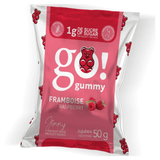 Go Nutrition Go Gummy Raspberry 50g - High In Fiber, Low-Sugar, And Go-To Healthy Gummies, A Juicy Explosion Of Raspberry Fruity Bliss