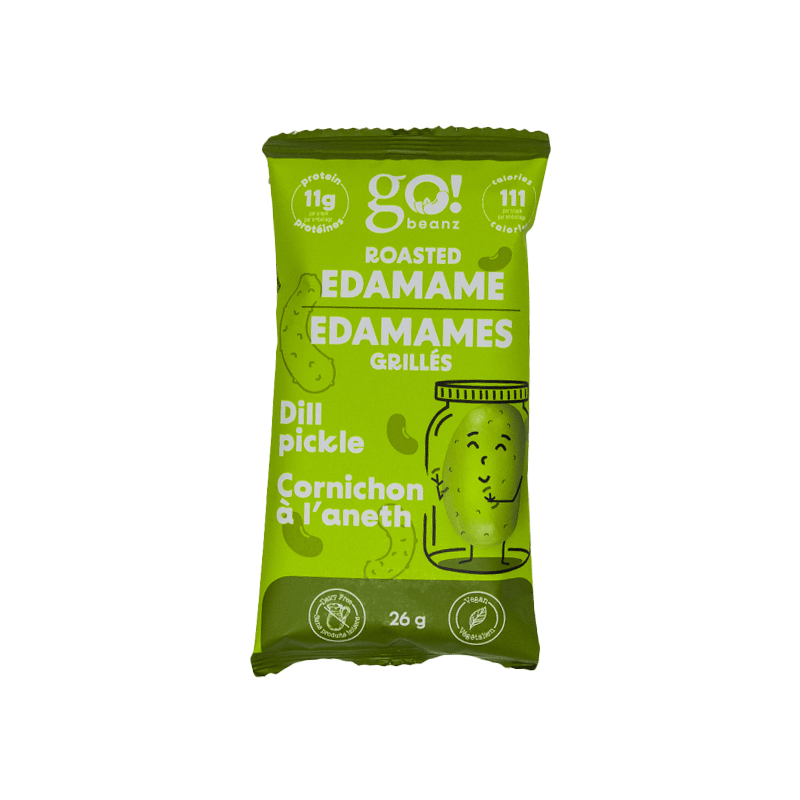 Go Nutrition Go Beanz Roasted Edamame Dill Pickle 26g - High in Protein, Healthy on-the-go Crispy Snacks, Energized Protein Boost