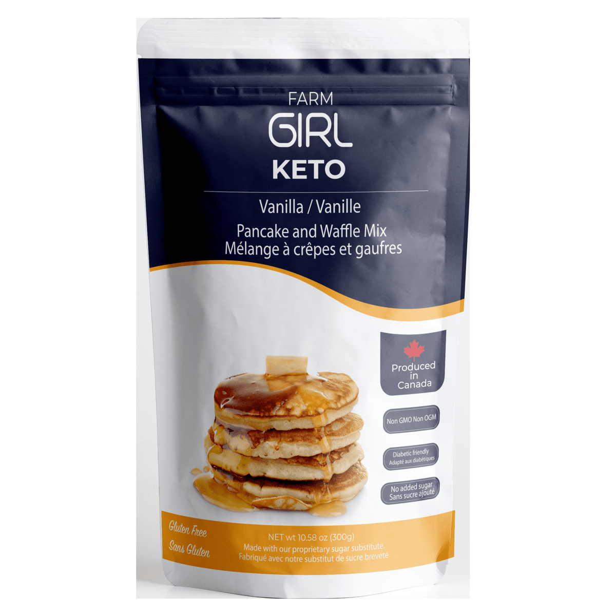 Farm Girl Keto Pancake And Waffle Mix 300g - Very Lightly Sweetened Low-Carb Pancakes, Perfect Snack Option For Anyone With Gluten Sensitivity, Packed With Protein And Fiber, Keeps You Feeling Full And Energized For Hours