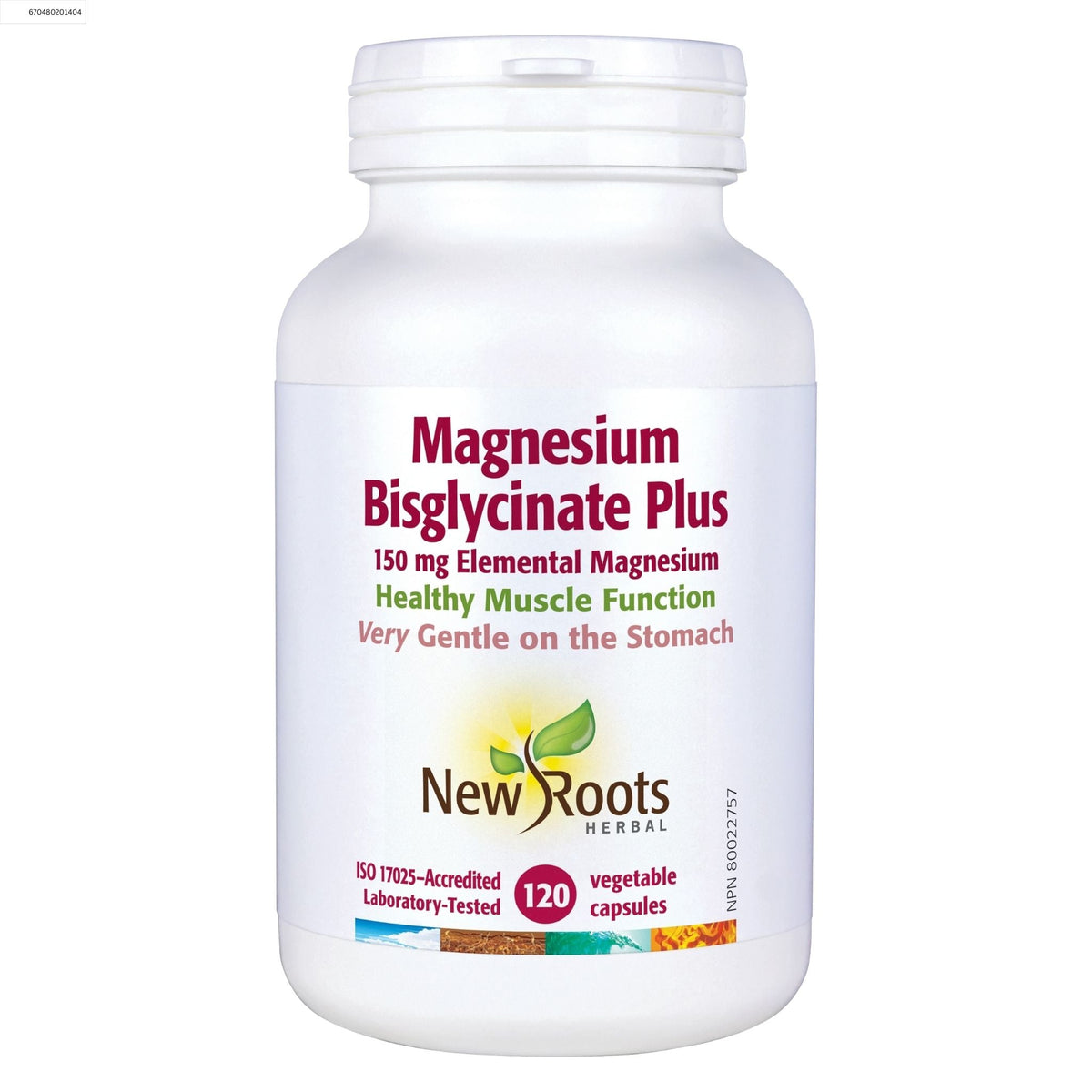New Roots Magnesium Bisglycinate Plus 120 Vegetable Capsules